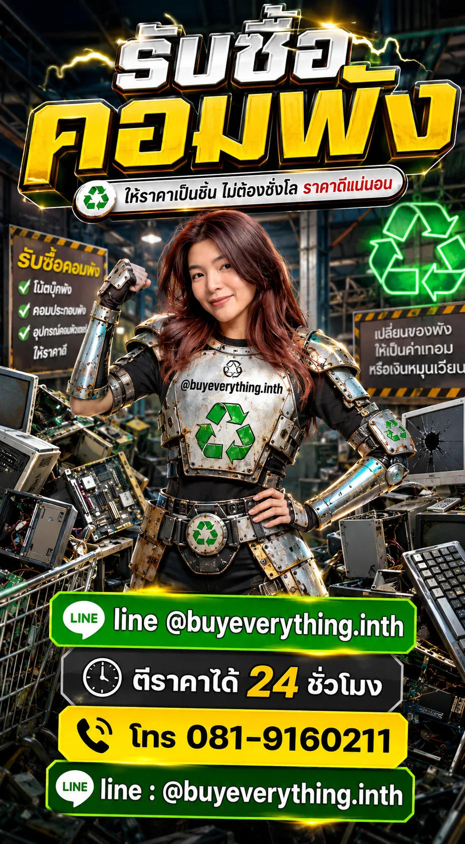 ฮีโร่รีไซเคิลรับซื้อซากคอมพิวเตอร์ ให้ราคาเป็นชิ้น ไม่ต้องชั่งโล