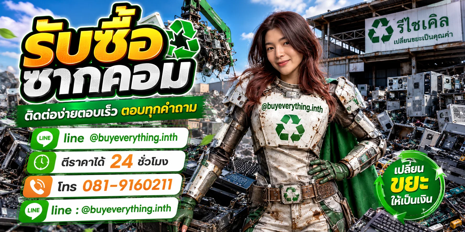 รับซื้อซากคอมพิวเตอร์ ติดต่อ line @buyeverything.inth ตีราคาได้ 24 ชั่วโมง โทร 081-9160211