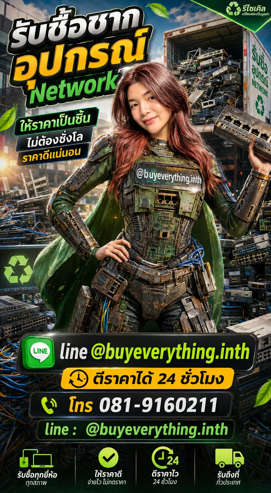 ฮีโร่รีไซเคิลรับซื้อซากอุปกรณ์ Network ให้ราคาเป็นชิ้น ไม่ต้องชั่งโล
