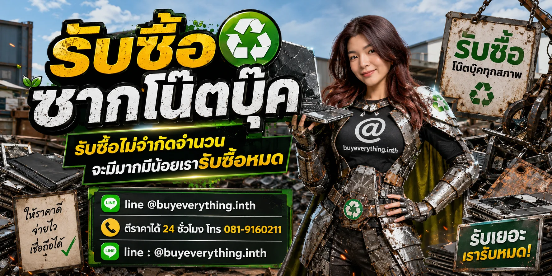 รับซื้อซากโน๊ตบุ๊ค ติดต่อ line @buyeverything.inth ตีราคาได้ 24 ชั่วโมง โทร 081-9160211