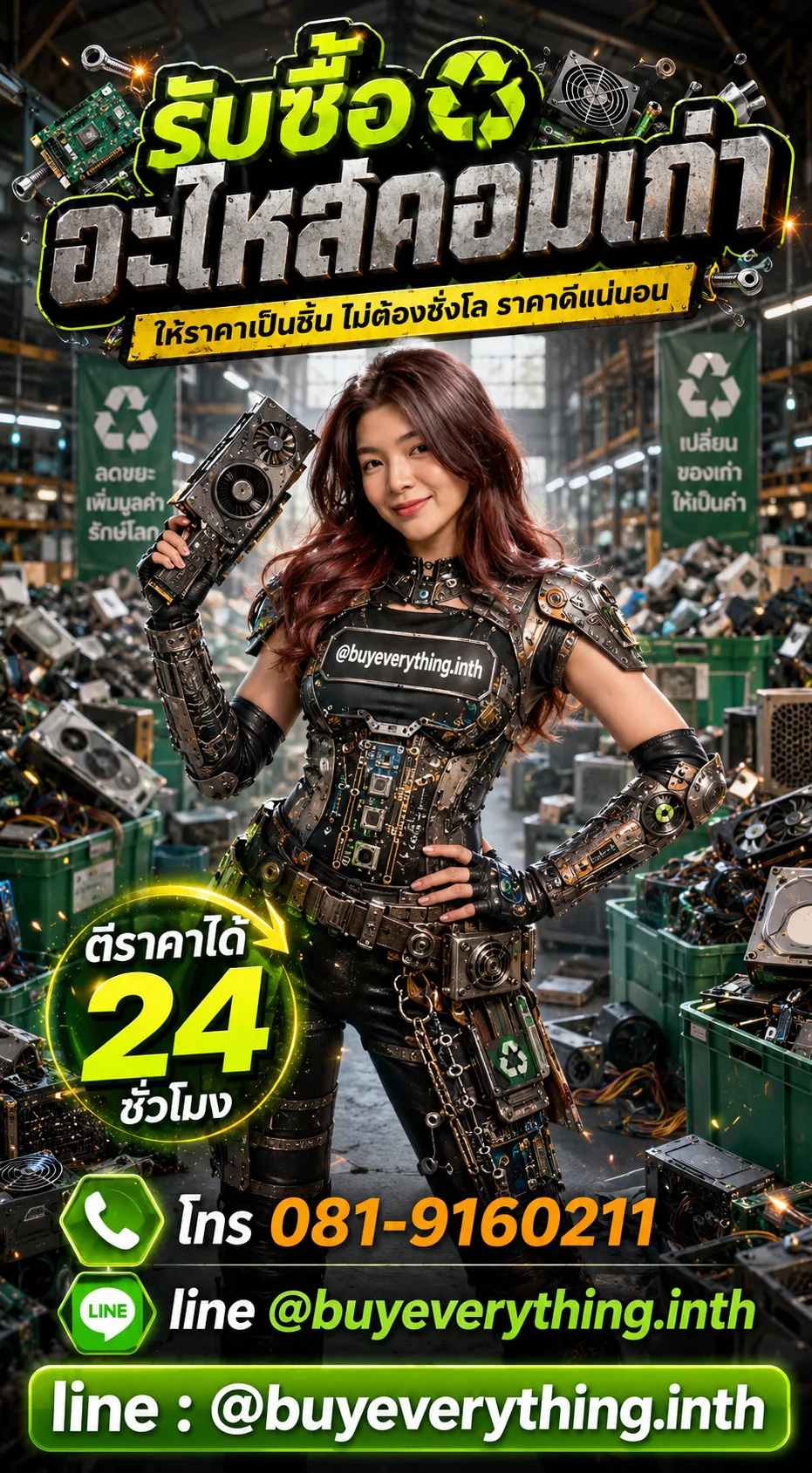 ฮีโร่รีไซเคิลรับซื้ออะไหล่คอมเก่า ให้ราคาเป็นชิ้น ไม่ต้องชั่งโล