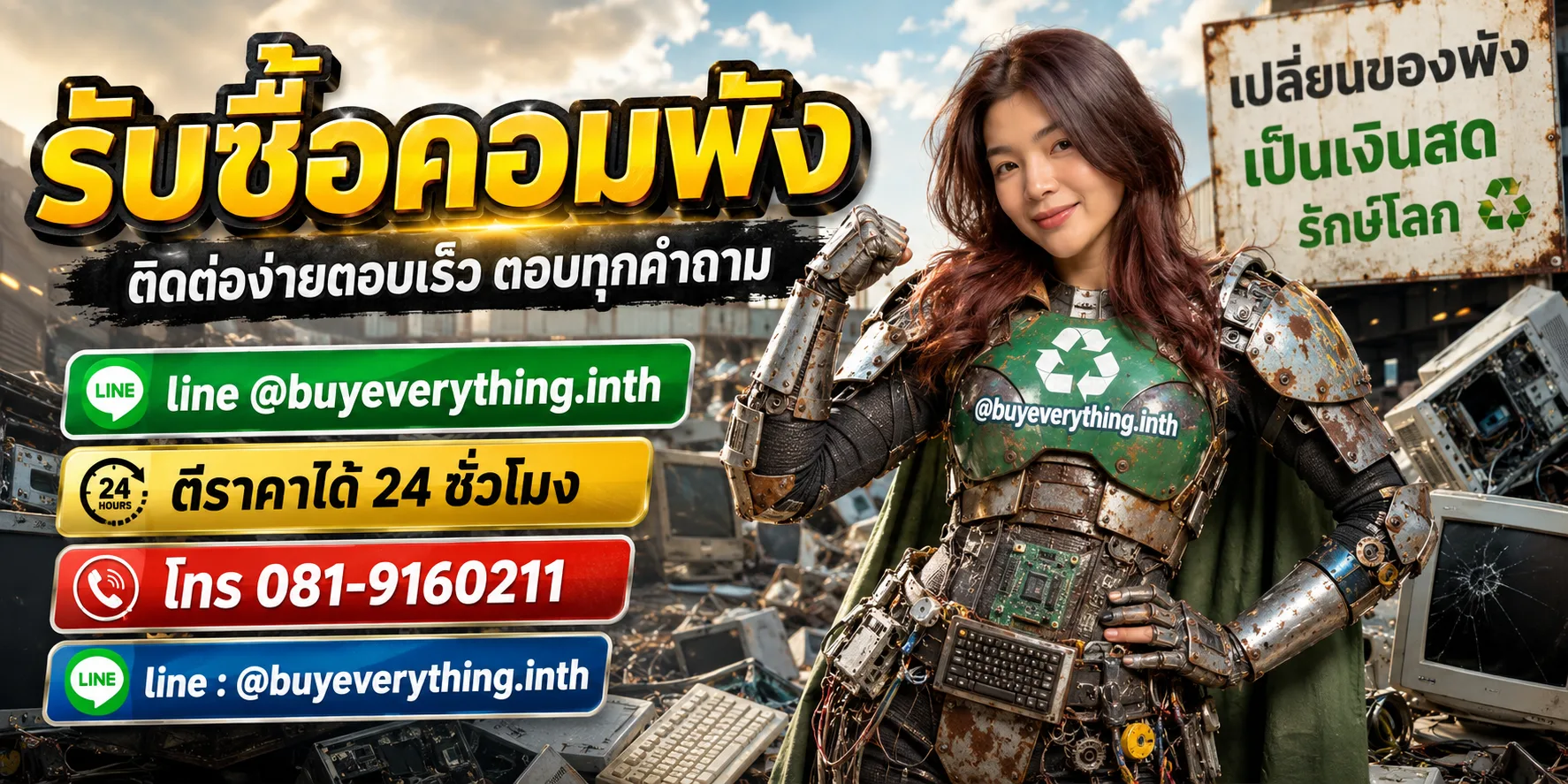รับซื้อซากคอมพิวเตอร์ ติดต่อ line @buyeverything.inth ตีราคาได้ 24 ชั่วโมง โทร 081-9160211