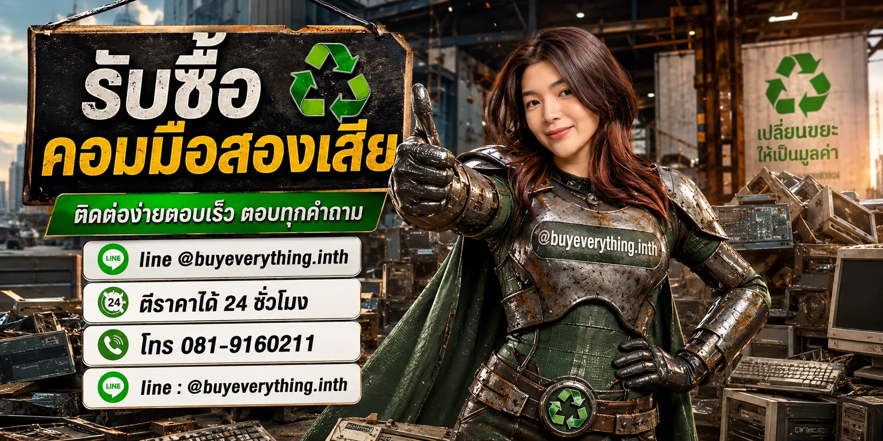 รับซื้อคอมมือสองเสีย ติดต่อ line @buyeverything.inth ตีราคาได้ 24 ชั่วโมง โทร 081-9160211