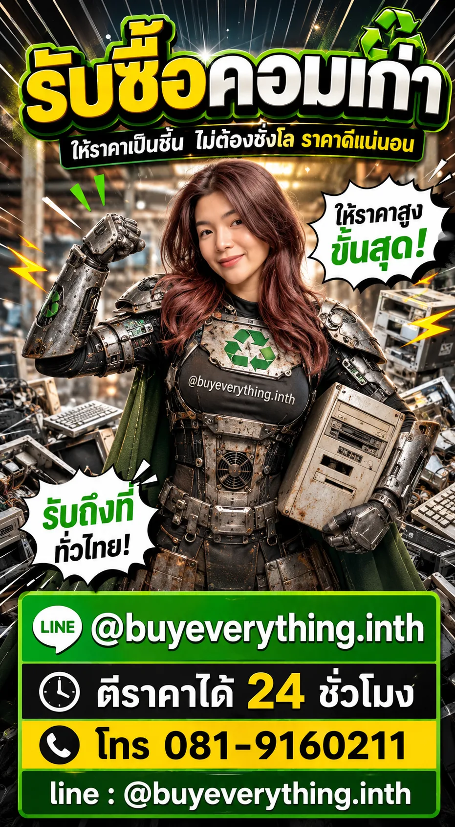 ฮีโร่รีไซเคิลรับซื้อซากคอมพิวเตอร์ ให้ราคาเป็นชิ้น ไม่ต้องชั่งโล