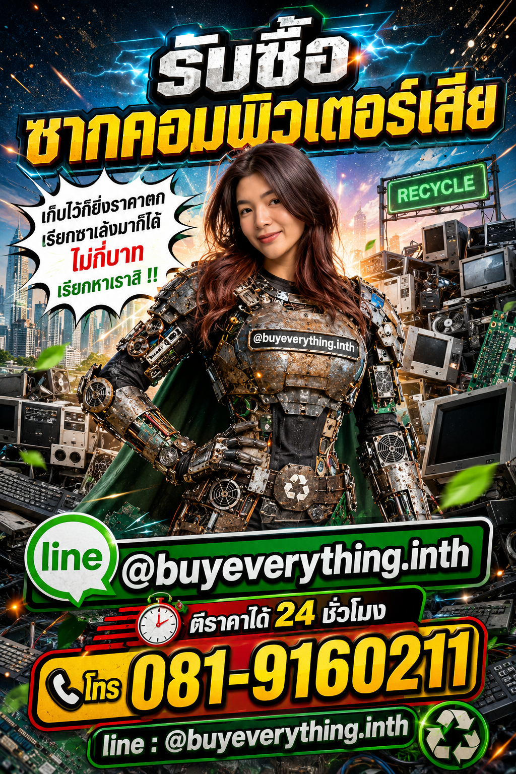 รับซื้อซากคอมพิวเตอร์ เก็บไว้ราคาตก เรียกเราเปลี่ยนเป็นเงิน