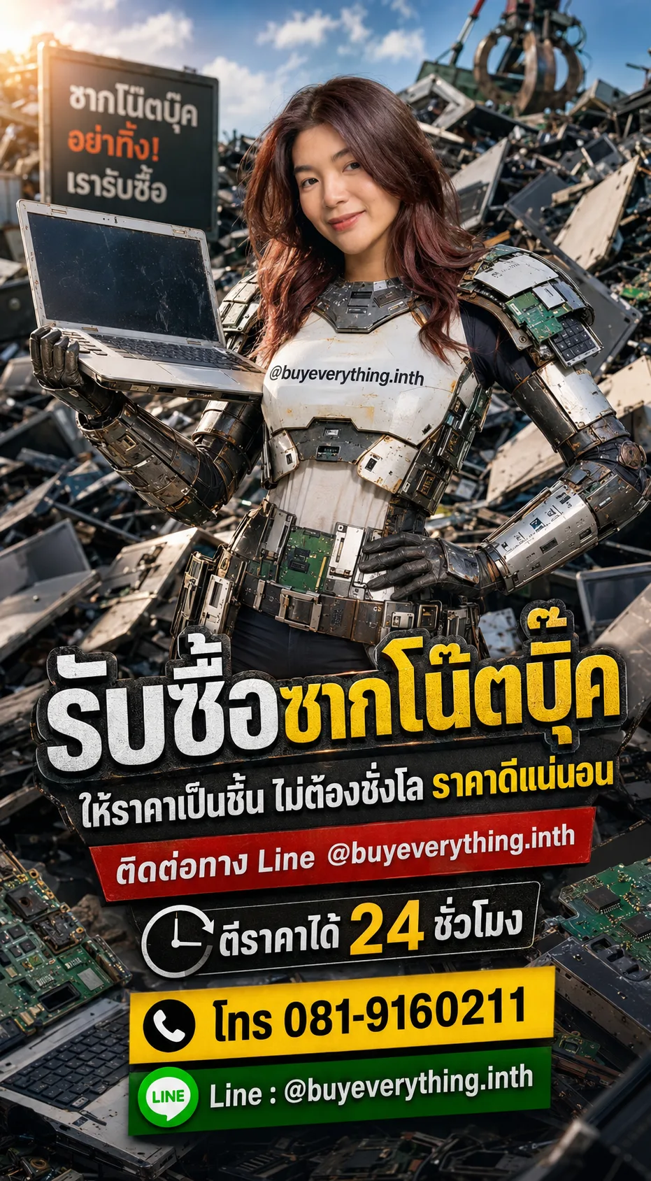 ฮีโร่รีไซเคิลรับซื้อซากโน๊ตบุ๊ค ให้ราคาเป็นชิ้น ไม่ต้องชั่งโล