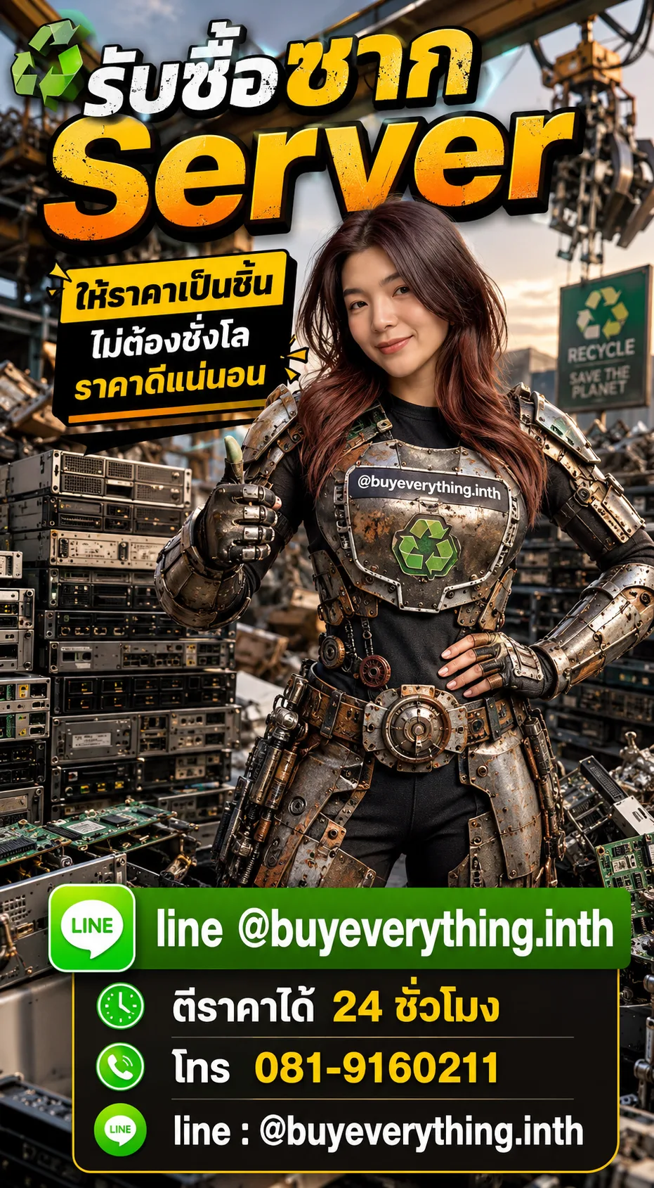 ฮีโร่รีไซเคิลรับซื้อซาก Server ให้ราคาเป็นชิ้น ไม่ต้องชั่งโล