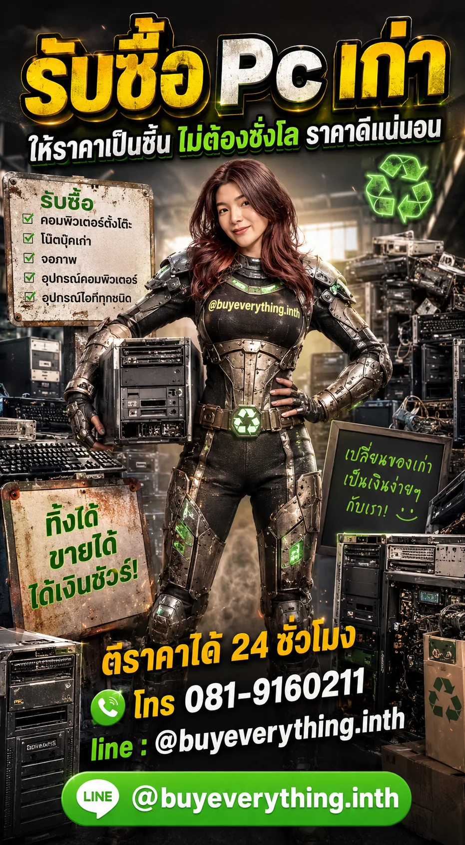 ฮีโร่รีไซเคิลรับซื้อ Pc เก่า ให้ราคาเป็นชิ้น ไม่ต้องชั่งโล