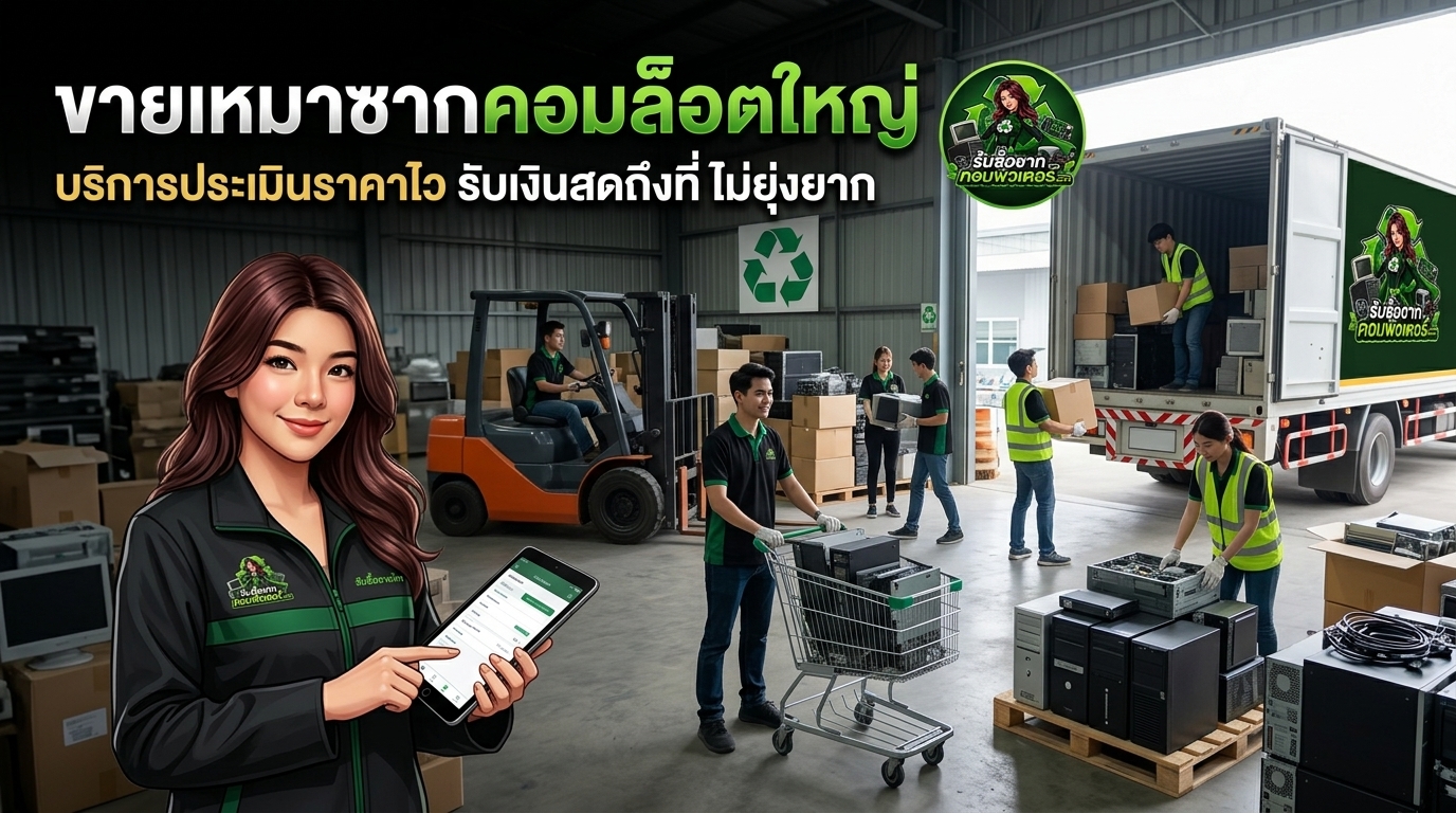 ขายเหมาซากคอมล็อตใหญ่ บริการประเมินราคาไว รับเงินสดถึงที่ ไม่ยุ่งยาก