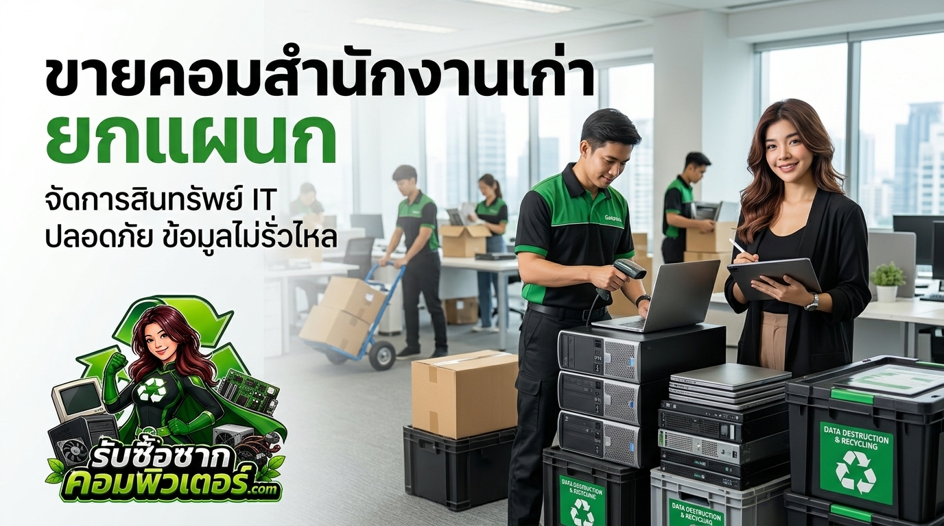 ขายคอมสำนักงานเก่า ยกแผนก จัดการสินทรัพย์ IT ปลอดภัย ข้อมูลไม่รั่วไหล