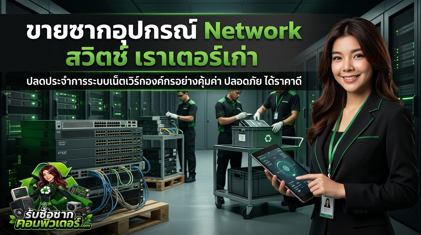 ขายซากอุปกรณ์ Network สวิตช์ เราเตอร์เก่า ปลดประจำการระบบเน็ตเวิร์กองค์กรอย่างคุ้มค่า ปลอดภัย ได้ราคาดี