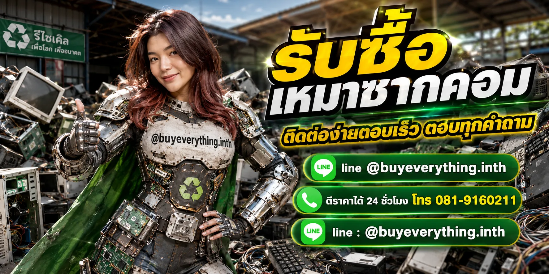 รับซื้อเหมาซากคอมพิวเตอร์ ติดต่อ line @buyeverything.inth ตีราคาได้ 24 ชั่วโมง โทร 081-9160211